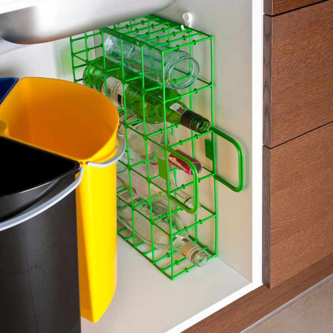 ECORACK Recycling Glass Waste Bottle Jar Rack Holder Caddy Glass 5 Slots Compartments Sorting Segregation