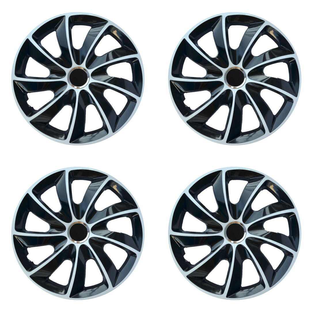 NRM STIG Extra 13" Clúdaigh Rothaí Hubcaps 4 PCS Socraithe le haghaidh rims cruach ABS Car Uilíoch Dubh