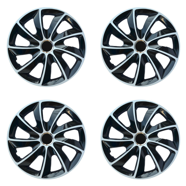 NRM STIG Extra 13" Clúdaigh Rothaí Hubcaps 4 PCS Socraithe le haghaidh rims cruach ABS Car Uilíoch Dubh