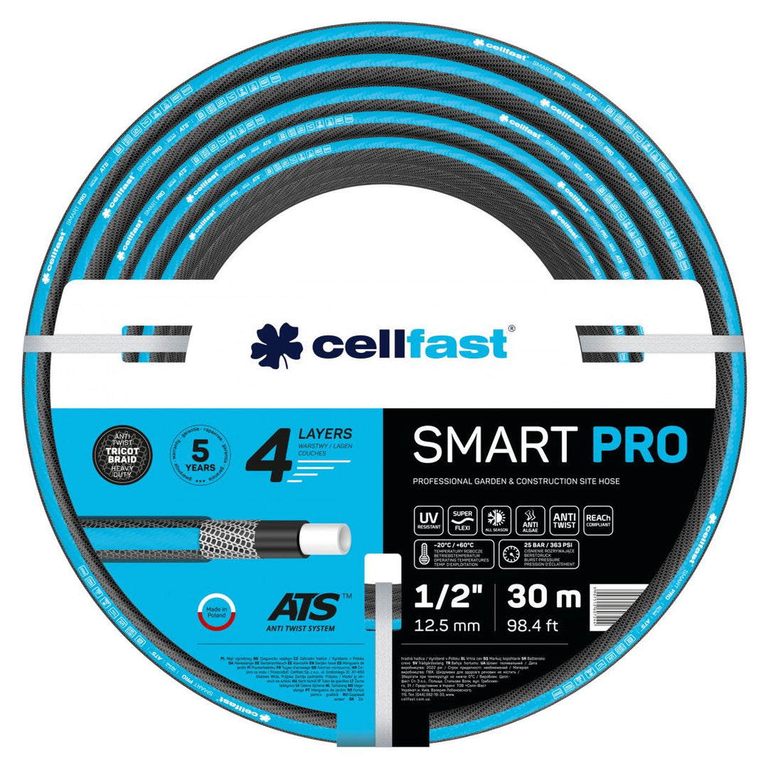 CELLFAST SMART PRO ATS 1/2" garden hose 30m 13-401 4-layer