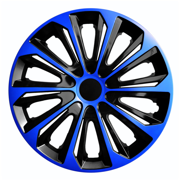 NRM Strong Duo Hubcaps 15" Wheel Covers Set 4PCS ABS Blue Universal 15 in Weather Resistant Car