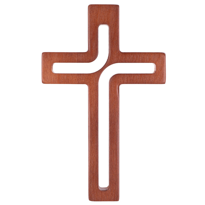 C07.18.01 Modern Hanging Cross Wooden Natural Beech Wood 18x12 cm Crucifix Christian Gift Idea