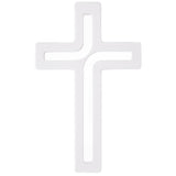 Wooden Hanging Cross Modern White 18x12x1.5 cm Beech Wood Natural Elegan Gift Christening Wedding Communion