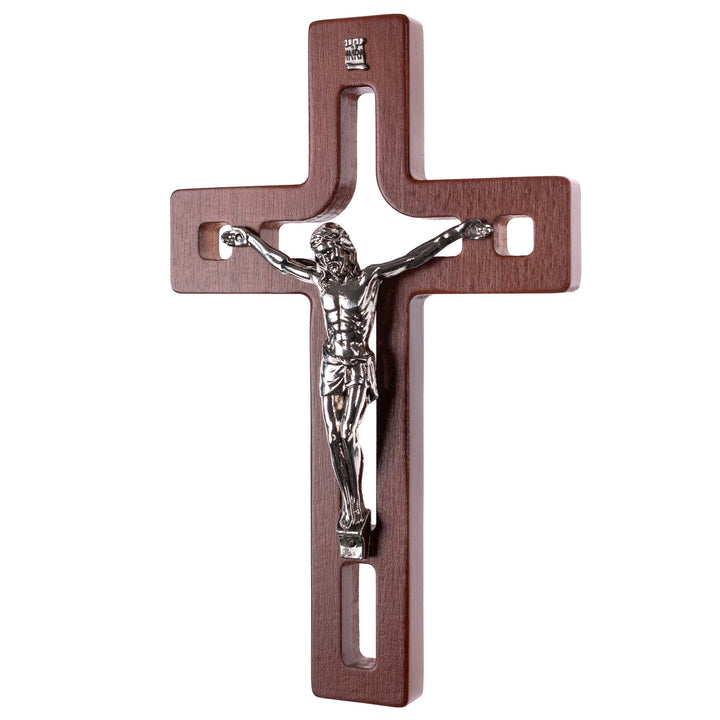 Wooden Hanging Cross Christian Modern Holy Jesus Crucifix Passion Wall Mount Prayer 25x16x1.6cm