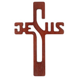 Wooden cross hanging inscription JESUS brown 22x14x1.6cm