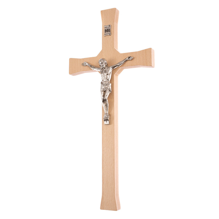 Wall Hanging Cross Christian Beech Wood Jesus Crucifix Passion Prayer