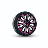 NRM STRONG DUO Hubcaps 14" Wheel Covers Set 4PCS Car ABS Pink Universal 14 in Weather Resistant