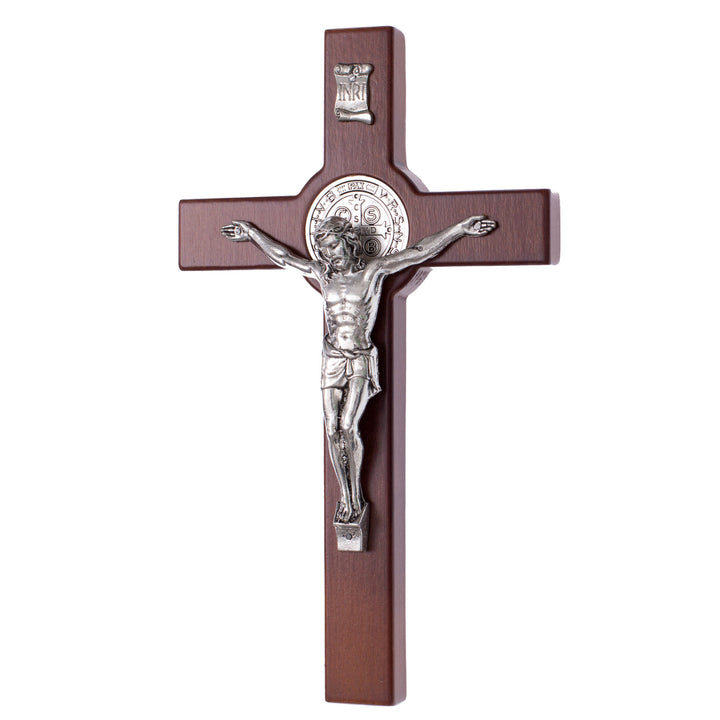 St. Benedict Wooden Cross Wall Hanging Jesus Crucifix Passion Christian Prayer 28cm