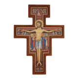 Wooden Wall Cross from San Damiano St. Francis Hanging Crucifix Christian 22x16x1.8cm.
