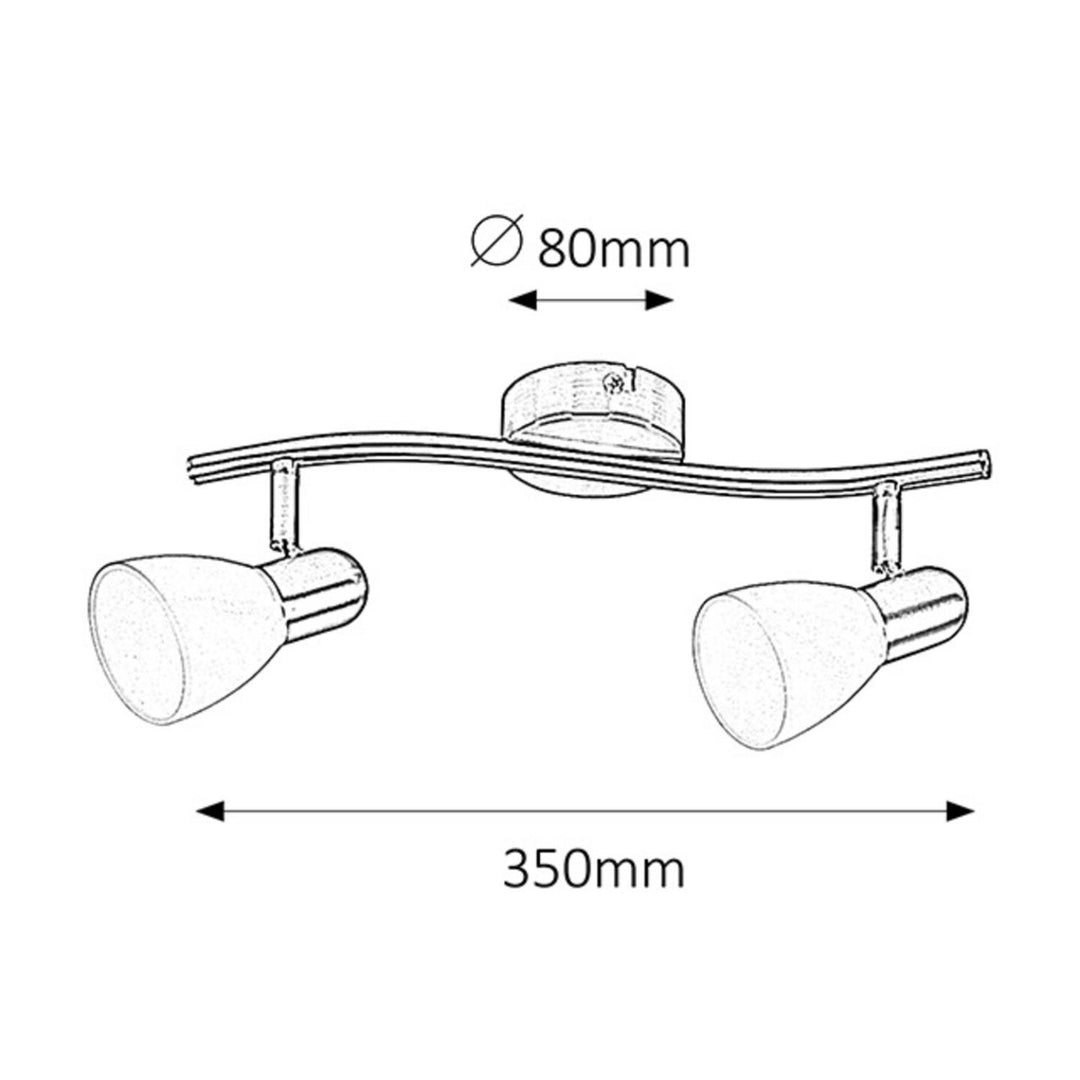 Lampa Uasteorainn Dúbailte Clasaiceach Treo Inchoigeartaithe IP20 2x 40W 2x Cruach Gloine Sturdy E14