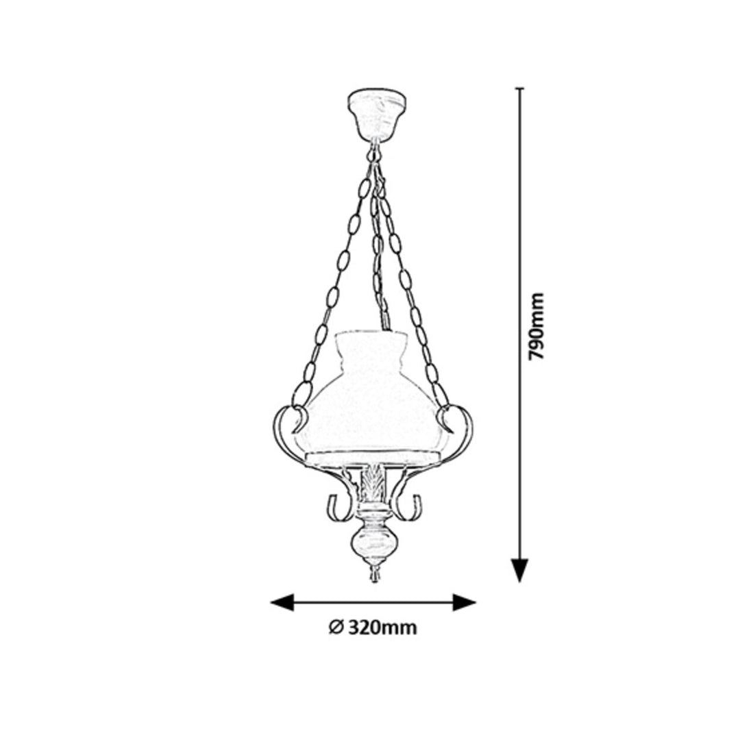 RABALUX PETRONEL 7076 lampa pendant chandelier gloine adhmaid miotail