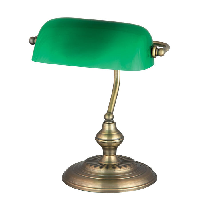 RABALUX BANK Desk Banker's Lamp Metal & Glass Green Retro Vintage