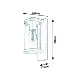 RABALUX SILISTRA Wall Lamp Garden Outdoor Patio Industrial 60W E27 IP44 Aluminum Glass Anthracite