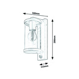 RABALUX SILISTRA Industrial Wall Lamp Garden Motion Sensor Outdoor Patio 60W E27 IP44