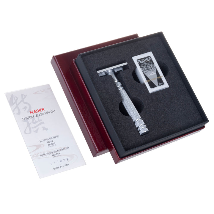 Feather All Stainless Razor Double Edge AS-D2 Japanese Quality Professional