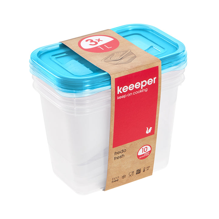 Keeeper Fredo Fresh 3 x 1l Food Storage Container Set