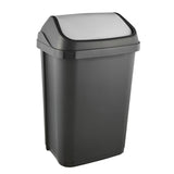 Keeeper Swantje 25L Waste Bin with Swing Lid Flap Trash Can Dustbin Home Indoor Graphite Grey Universal Hinged Lidded