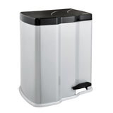 Keeper Gunnar Waste Bin Trash CanPedal 7L + 15L Silver Removable Basket Recycling