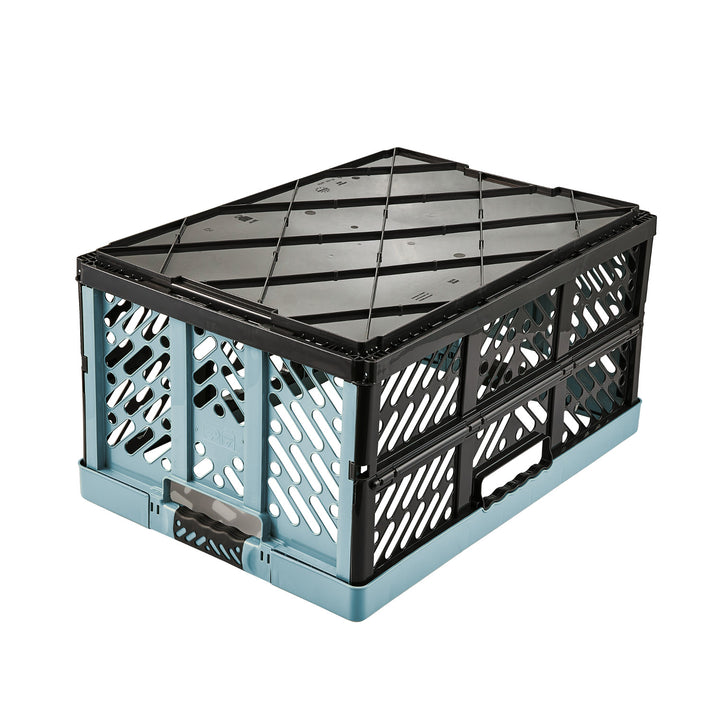 Plastic folding shopping basket blue Keeeper