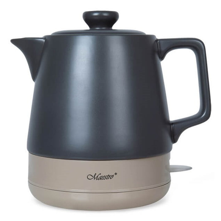 Maestro MR-071 Electric Ceramic Kettle 1L Black 1000W Tea Pot with Lid Elegant Decorative