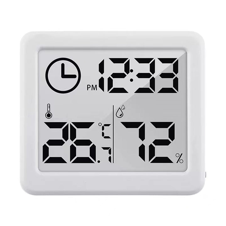 Thermometer Hygrometer with Clock Function, GreenBlue, white, GB384W