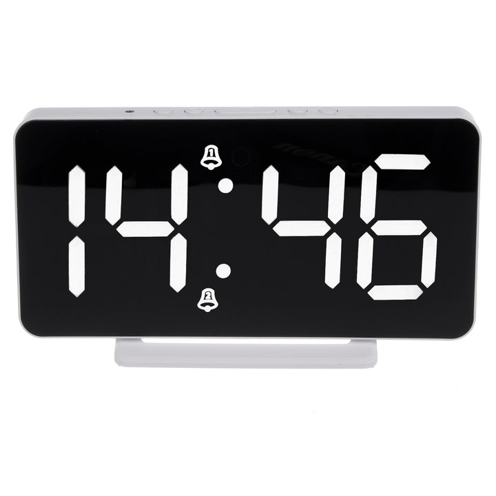 GreenBlue GB383 Digital Clock with Alarm and Thermometer Function Electronic Clock LED Display White