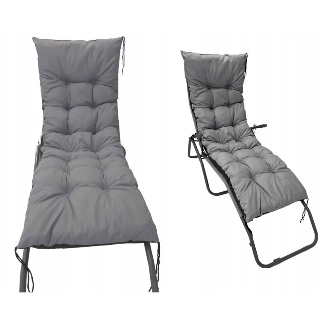 Pillow Cúisín Lounger Gairdín KingGarden le haghaidh Cathaoirleach Gairdín Cúisín Sunlounger 180x50cm Uiscedhíonach Codura PVC Grey