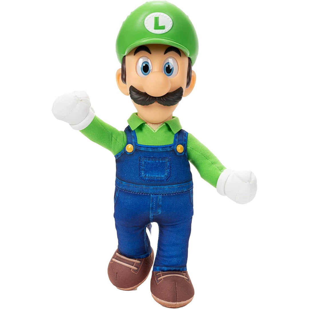 Super MARIO Scannán Luigi, plush, mascot cartúin, 30 cm