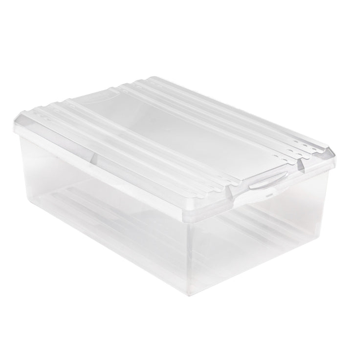 BranQ Set of Two Shoe Boxes 350 x 260 x 130 mm Storage Boxes with Lids Natural Colour