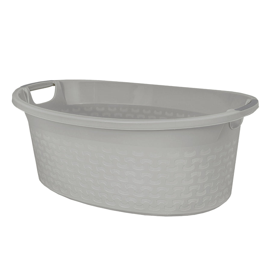 BranQ Cotton 60l Oval Laundry Bowl Laundry Basket Light Grey Color