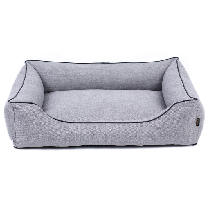 Mestizo Mallorca Comfort pet bed dog basket pet bed dog sofa made of durable upholstery fabric (outer dimensions: 65x50cm / inner dimensions: 41x27cm, light gray / black)