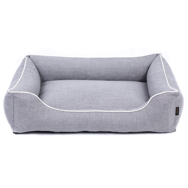 Mestizo Mallorca Comfort pet bed dog basket pet bed dog sofa made of durable upholstery fabric (outer dimensions: 65x50cm / inner dimensions: 41x27cm, light gray / white)