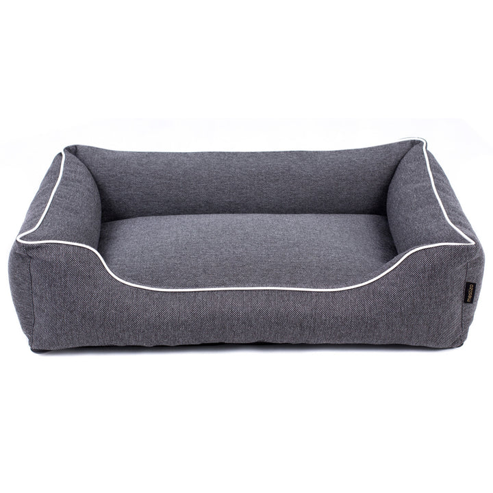 Mestizo Mallorca Comfort pet bed dog basket pet bed dog sofa made of durable upholstery fabric (outer dimensions: 65x50cm / inner dimensions: 41x27cm, dark gray / white)