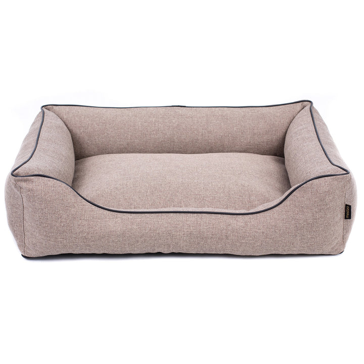 Sofa Mallorca Comfort dog bed in beige with black trim 80x60 cm