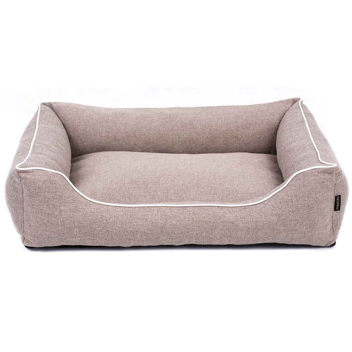 Mestizo Mallorca Comfort pet bed dog basket pet bed dog sofa made of durable upholstery fabric (outer dimensions: 80x60cm / inner dimensions: 56x40cm, beige / white)