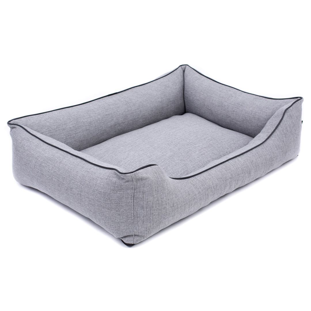 Sofa Mallorca Comfort dog bed in light grey with black trim 80x60 cm