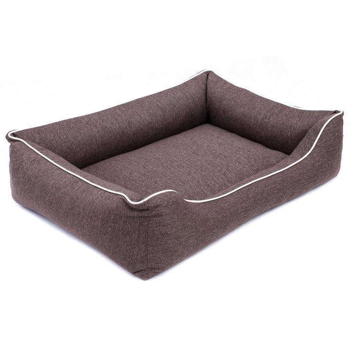 Sofa Mallorca Comfort dog bed in brown with white trim 80x60 cm