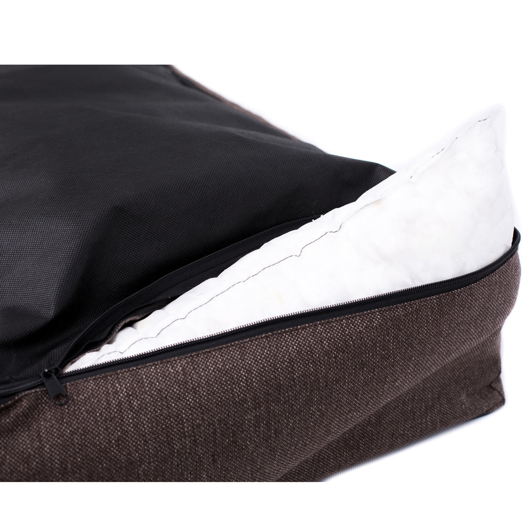 Sofa Mallorca Comfort dog bed in brown with white trim 80x60 cm