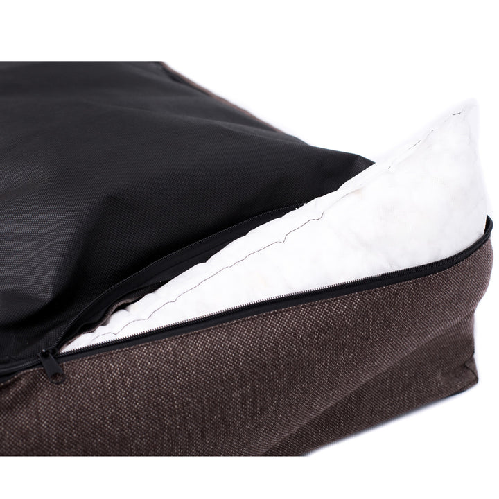 Sofa Mallorca Comfort dog bed in brown with white trim 80x60 cm
