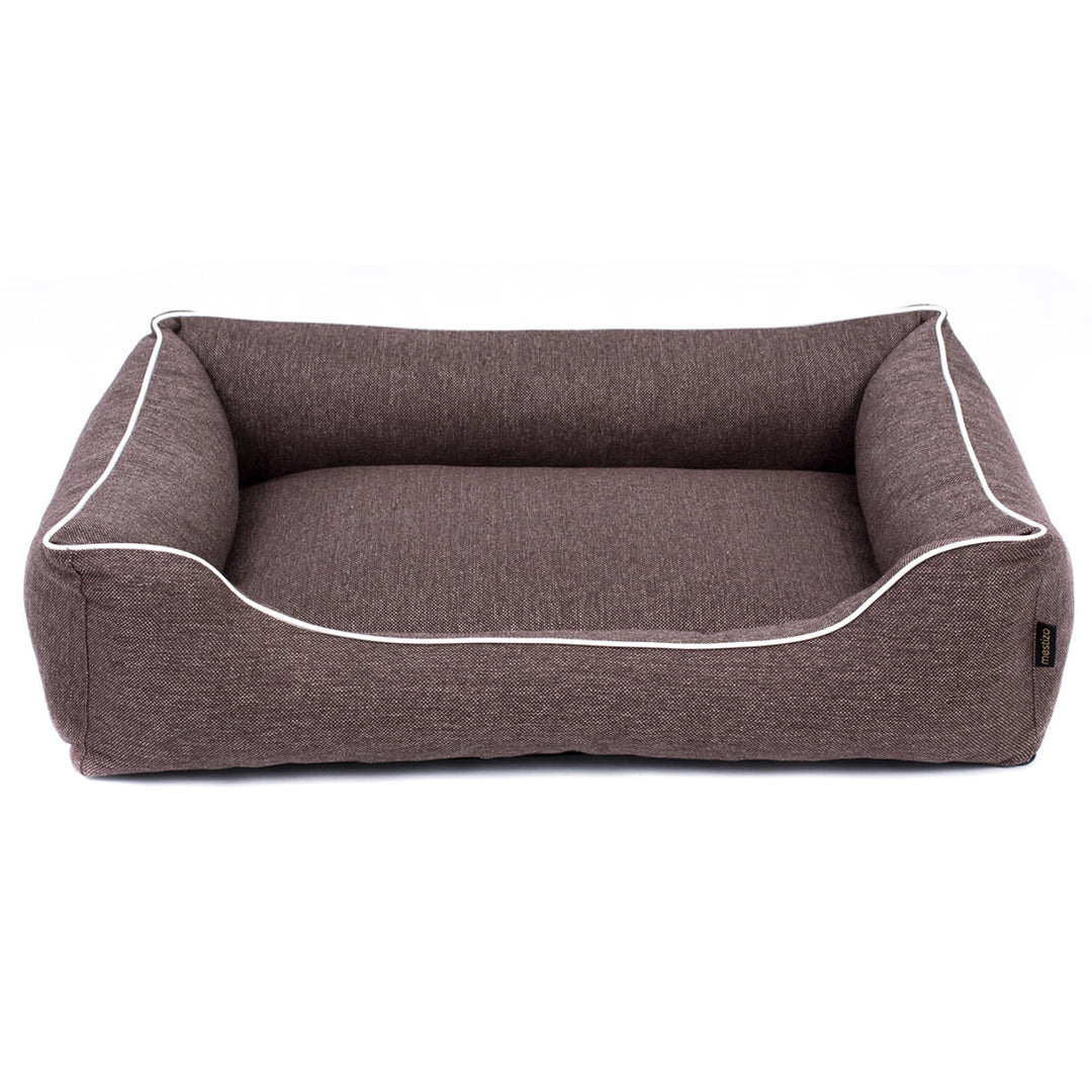 Sofa Mallorca Comfort dog bed in brown with white trim 80x60 cm
