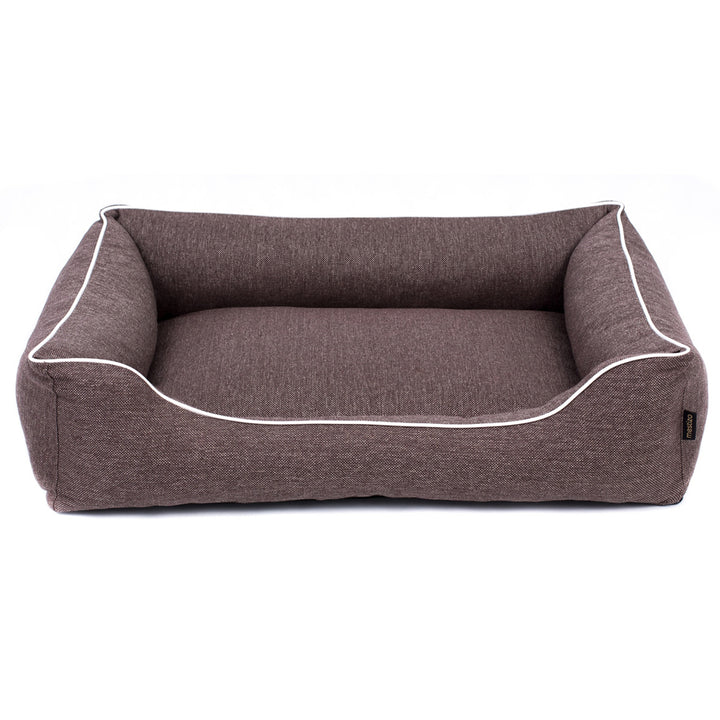 Sofa Mallorca Comfort dog bed in brown with white trim 80x60 cm