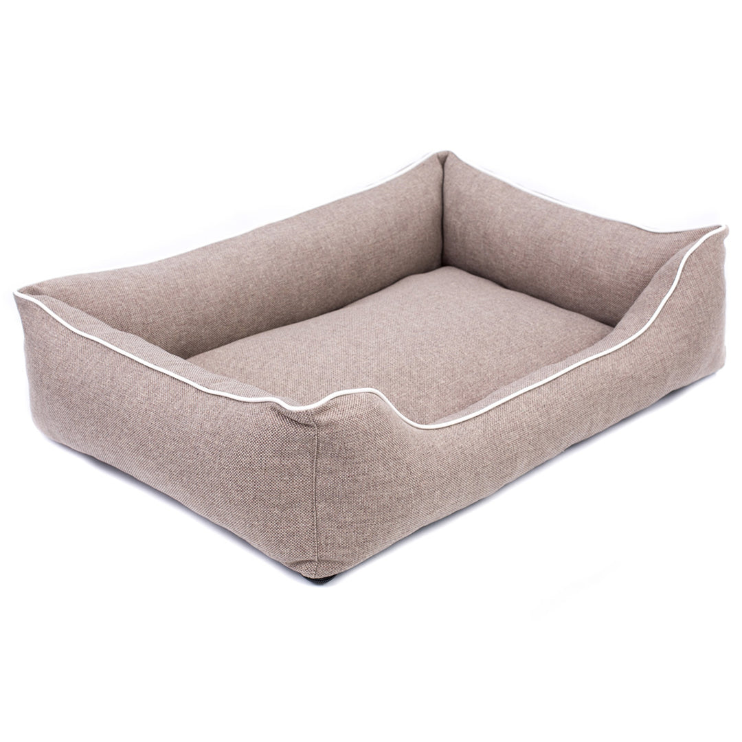 Mestizo Mallorca Comfort pet bed dog basket pet bed dog sofa made of durable upholstery fabric (outer dimensions: 100x75cm / inner dimensions: 70x53cm, beige / white)