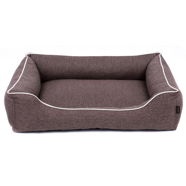 Mestizo Mallorca Comfort pet bed dog basket pet bed dog sofa made of durable upholstery fabric (outer dimensions: 100x75cm / inner dimensions: 70x53cm, brown / white)