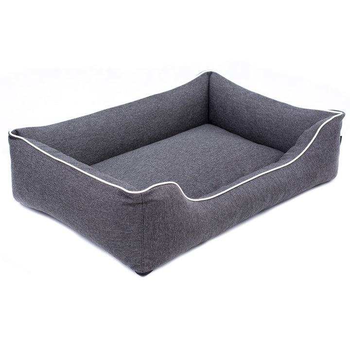 Mestizo Mallorca Comfort pet bed dog basket pet bed dog sofa made of durable upholstery fabric (outer dimensions: 100x75cm / inner dimensions: 70x53cm, dark gray / white)