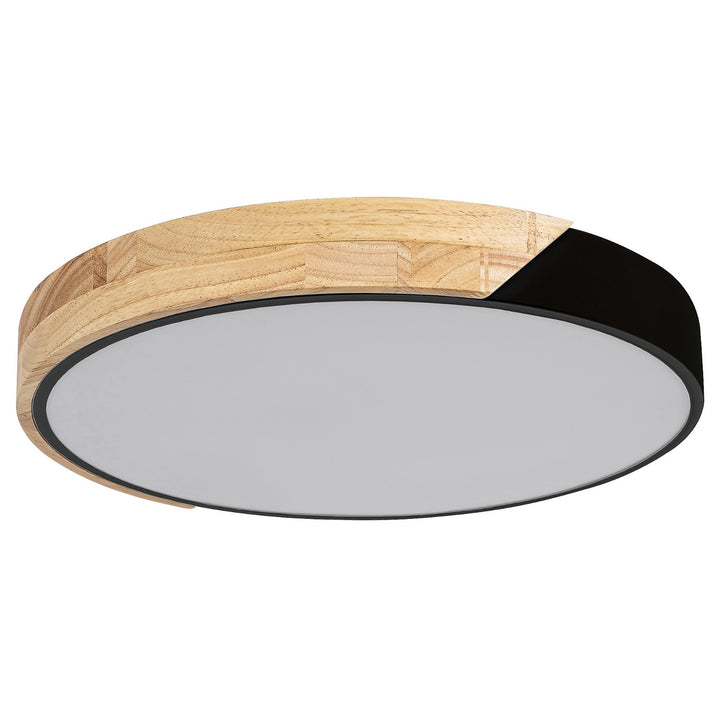 Rabalux Maple 3528 Ceiling Lamp Round Light Fixture Matte Black 24W Metal and Wood