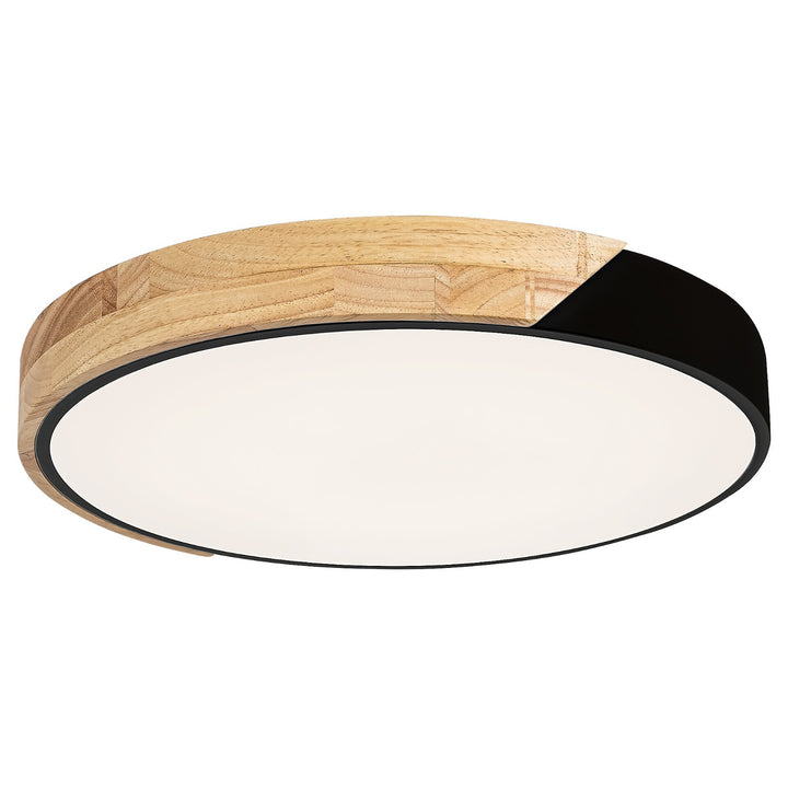 Rabalux Maple 3528 Ceiling Lamp Round Light Fixture Matte Black 24W Metal and Wood