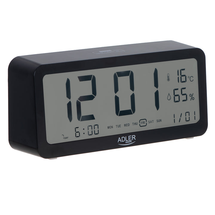 Adler battery alarm clock, black, AD1195b backlit display