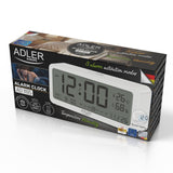 Adler battery alarm clock, white, AD1195w with backlight