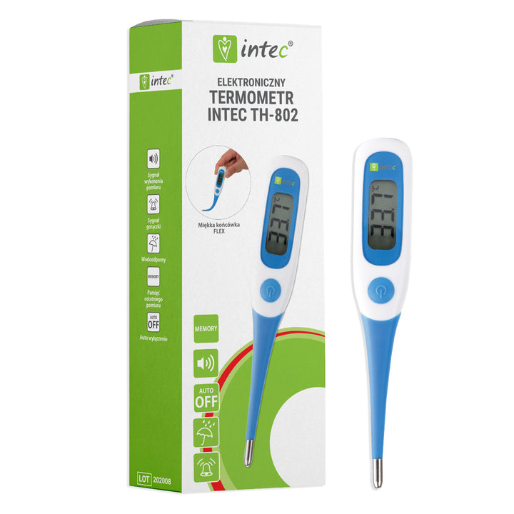 Intec TH-802 Electronic Thermometer with Flex Tip Temperature Checking