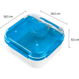 BranQ 1960 1.6L Salad Lunch Box 2 Level Dressing Container Cutlery Compartments Food Storage Transport Box - Blue